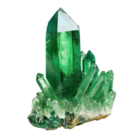 Emerald crystal front view isolate on transparency background png