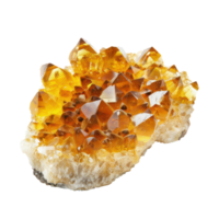 Citrine crystals front view isolate on transparency background png