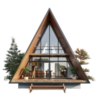 A-Frame House front view full length isolate on transparency background png