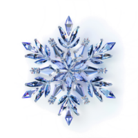 Crystal snowflake 3d rendering side view isolate on transparency background png