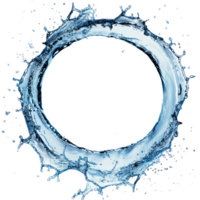 water splash round circle top view isolate on transparency background png