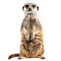 Meerkat front view full body isolate on transparency background png