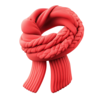 Red winter Scarf 3D icon isolate on transparent background png