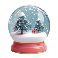 Christmas Snow globe 3D icon cartoon round edges isolate on transparent background png