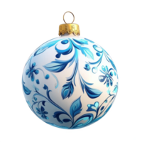 Christmas ball with beautiful pattern 3D icon cartoon round edges isolate on transparent background png