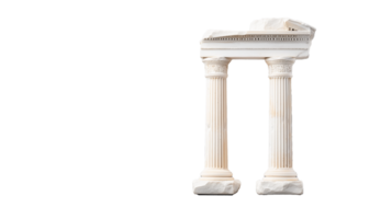 Set of two classical columns on transparent background png