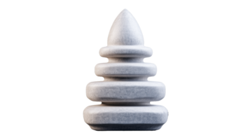 Stack of smooth white stones on transparent background png