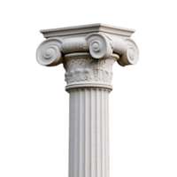 Classic Ionic architectural column on transparent background png