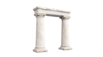Marble arch with twin columns on transparent background png