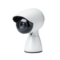Dome-shaped security camera with black lens on transparent background png