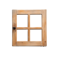 Rustic square wooden window frame on transparent background png