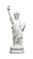 White statue of Liberty replica on transparent background png