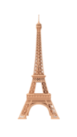 Eiffel Tower miniature replica in bronze tone on transparent background png
