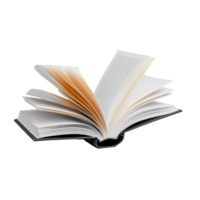 Open book standing with flipping pages isolated on transparent background png