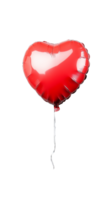 Heart-shaped red balloon with string isolated on transparent background png