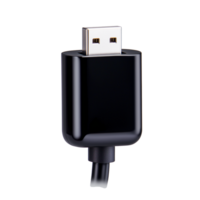 Black USB drive with cap isolated on transparent background png