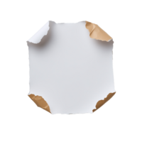 Torn square paper isolated on transparent background png