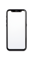 Smartphone with blank white screen, ideal for showcasing mobile app or UI design on transparent background png
