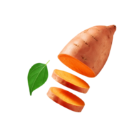 Sliced sweet potato on transparent background png