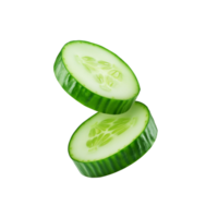 Sliced cucumber on transparent background png