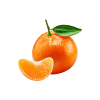 Fresh Mandarin orange with slice on transparent background png