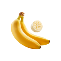 Fresh banana with slice on transparent background png