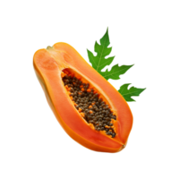 Sliced papaya fruit on transparent background png