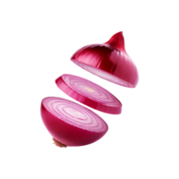 Sliced red onion vegetable on transparent background png