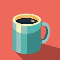 A cup of coffee on a red background vector