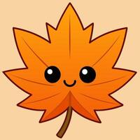 A cartoon leaf with a smiley face vector