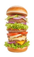 A Towering Multi Layered Beef Burger png