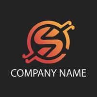 S letter gradient color simple logo design vector