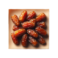 Dates are arranged in a square on a plate png