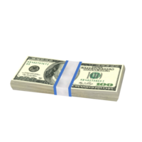 A bundle of hundred-dollar, 3d Dollar stack transparent background image png