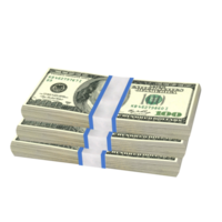 Hundred-dollar bundles, 3d Dollar stack transparent background image png