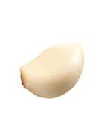 Top view of peeled garlic clove isolated with clipping path in file format png