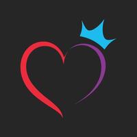 Stylish Heart with Crown Design vector