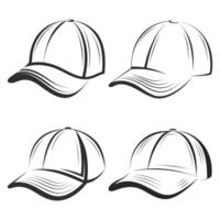 Baseball Cap Silhouette Set vector