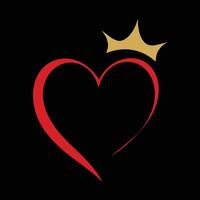 Love Heart with Crown Icon vector
