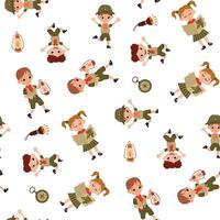 Seamless pattern with scouts. Design for fabric, textile, wallpaper, packaging vector