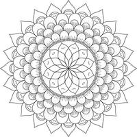 Intricate Black and White Mandala Design for Coloring vector