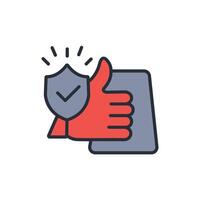 Trust icon. .Editable stroke.linear style sign for use web design,logo.Symbol illustration. vector