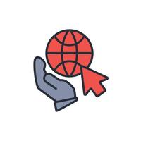 internet icon. .Editable stroke.linear style sign for use web design,logo.Symbol illustration. vector