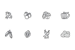 Vegetables icon set..Editable stroke.linear style sign for use web design,logo.Symbol illustration. vector