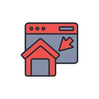 home page icon. .Editable stroke.linear style sign for use web design,logo.Symbol illustration. vector