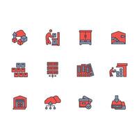 storage icon set..Editable stroke.linear style sign for use web design,logo.Symbol illustration. vector