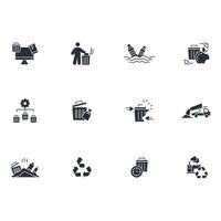 Waste icon set..Editable stroke.linear style sign for use web design,logo.Symbol illustration. vector