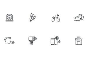 Air icon set..Editable stroke.linear style sign for use web design,logo.Symbol illustration. vector