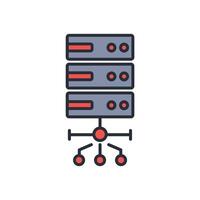 Server icon. .Editable stroke.linear style sign for use web design,logo.Symbol illustration. vector