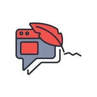 blog icon. .Editable stroke.linear style sign for use web design,logo.Symbol illustration. vector